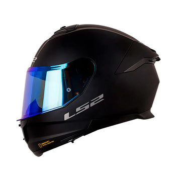 CASCO INTEGRAL LS2 FF808 STREAM II PLANO NEGRO MATE VISOR AZUL